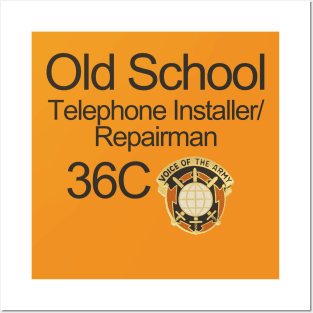 Old School Telephone Installer text design Posters and Art